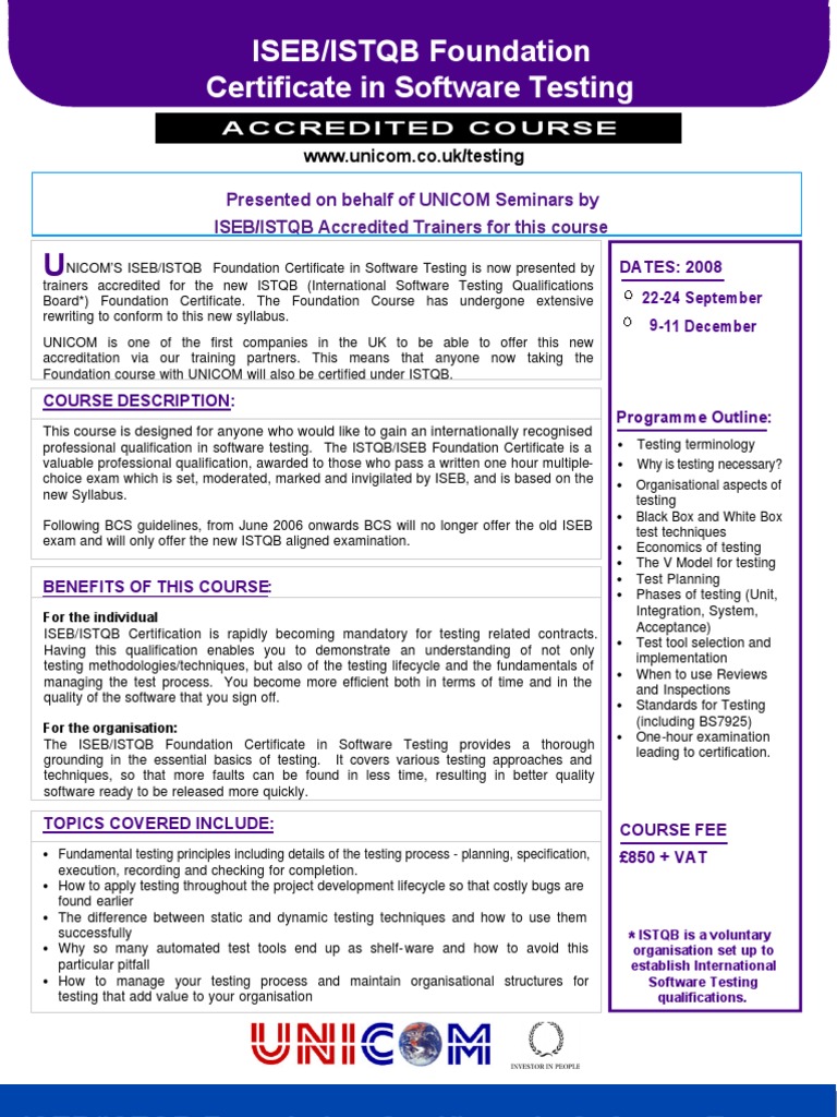 ISTQB Foundation Certificate Course | PDF | International Software ...