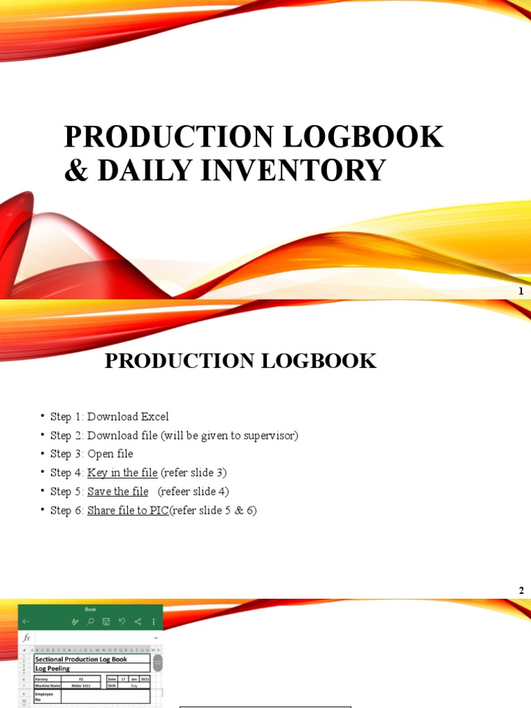 Production Logbook &amp; Daily Inventory Print | PDF