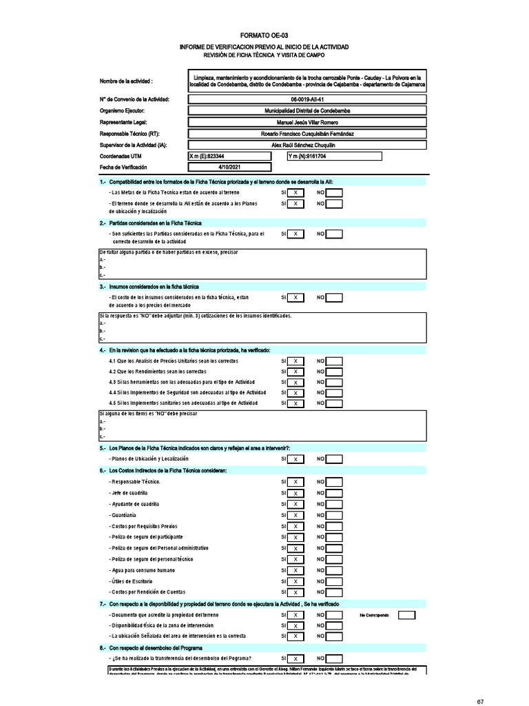 Formatos Oe-03 - 2023 | PDF