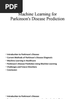 Machine Learning For Parkinson's Disease Prediction