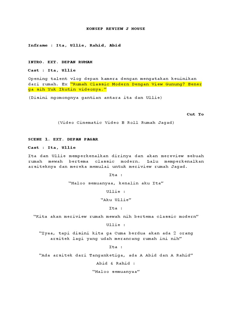 Script Riview J House New | PDF | Griya & Taman