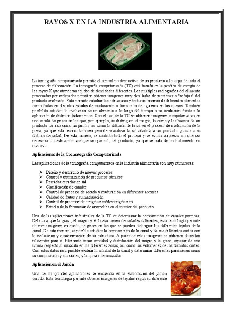 Rayos X en La Industria Alimentaria | PDF