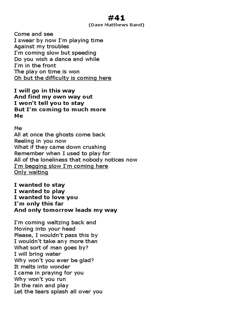 Dave Matthews Band - #41 | PDF