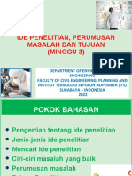 MINGGU 3-Ide Penelitian, Perumusan Masalah Dan Tujuan