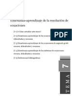 Tema7 ENSEÑANZA-APRENDIZAJE DE LA RESOLUCIÓN DE ECUACIONES