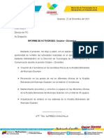 INFORME DE ACTIVIDADES: Octubre - Diciembre: Dirección de Tecnologías de La Información y La Comunicación