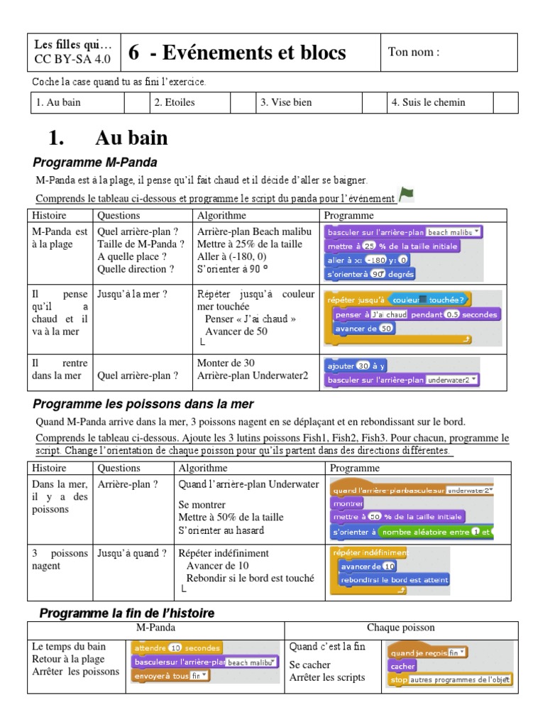 Activités de programmation avec M-Panda | PDF | Méthodes et références ...