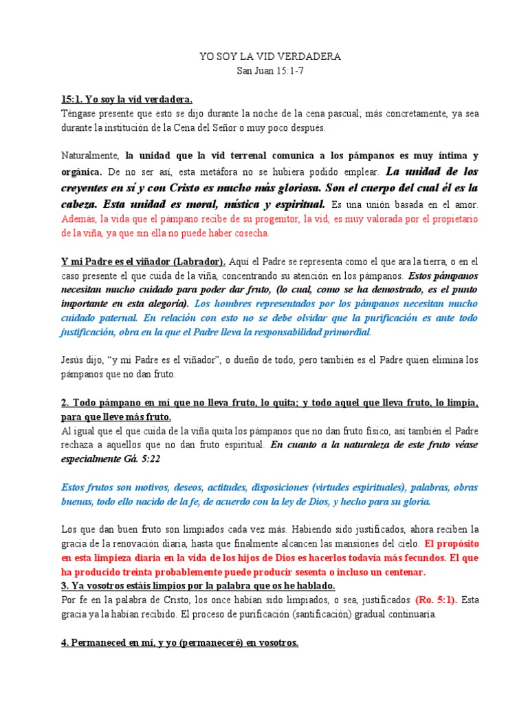 Yo Soy La Vid Verdadera | PDF | Gracia divina | Cristo (título)