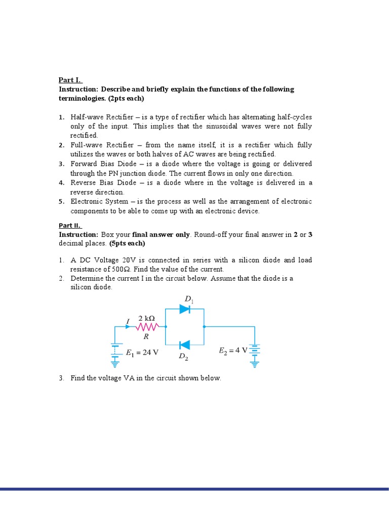 Diode Functions and Circuit Analysis Guide | PDF | Teaching Methods ...