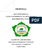 Proposal Izin Operasional Tpa Raudhatul Ulum