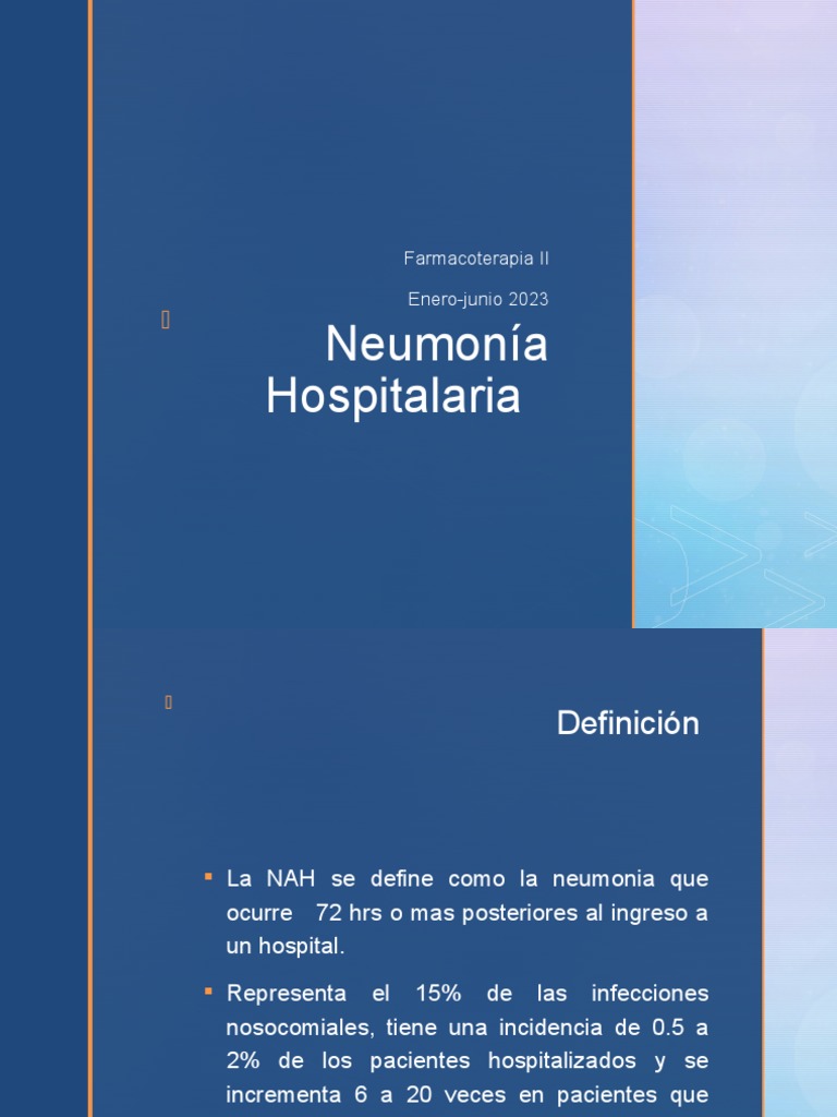 Clase 10 2 Neumonía Hospitalaria 2023 Pdf Neumonía Bacterias