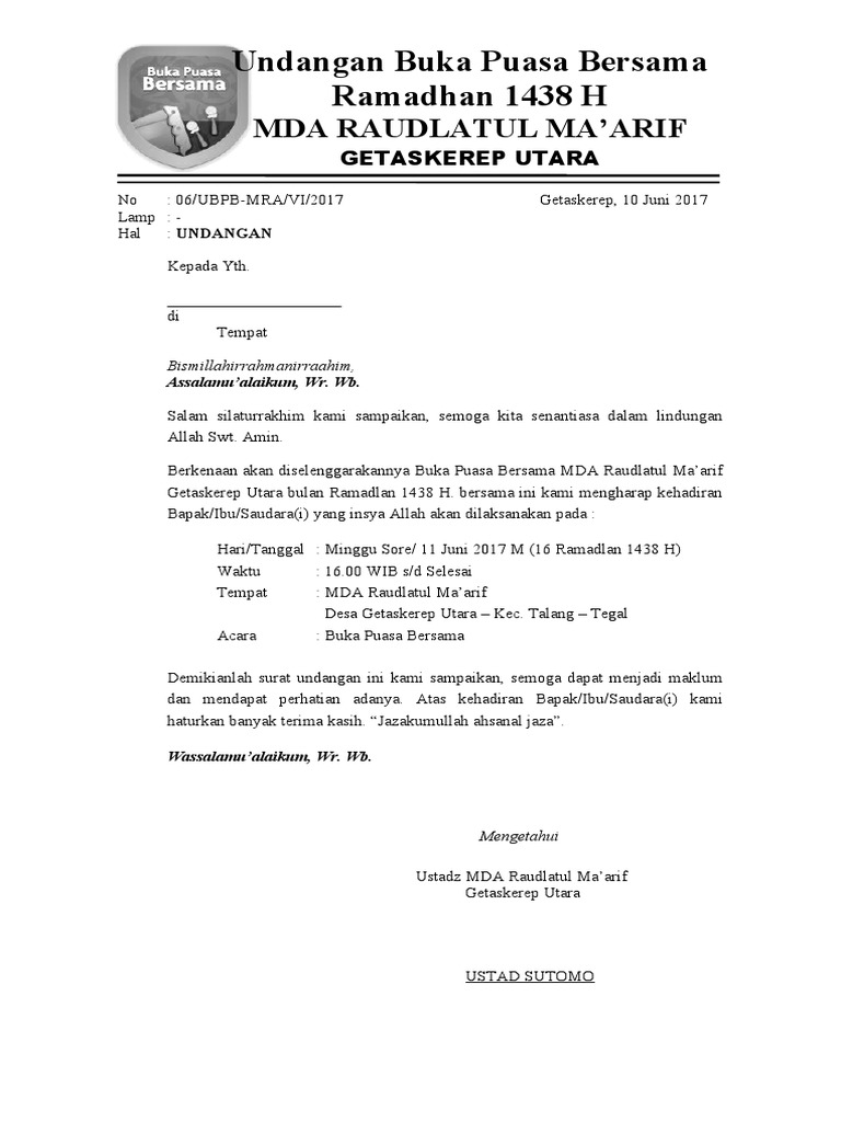 Undangan Rajaban | PDF