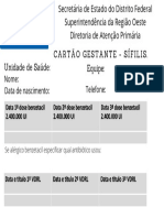 Cartão Sifilis - Gestante