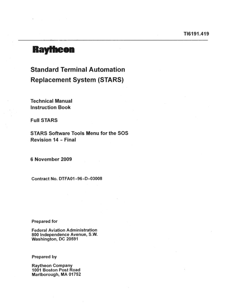 STARS Technical Manual Revision 14 | PDF | Computing | Information And ...