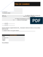 Letra de Cambio Formato Word Cuotas