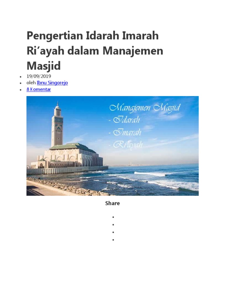#00 Pengertian Idarah Imarah Ri | PDF