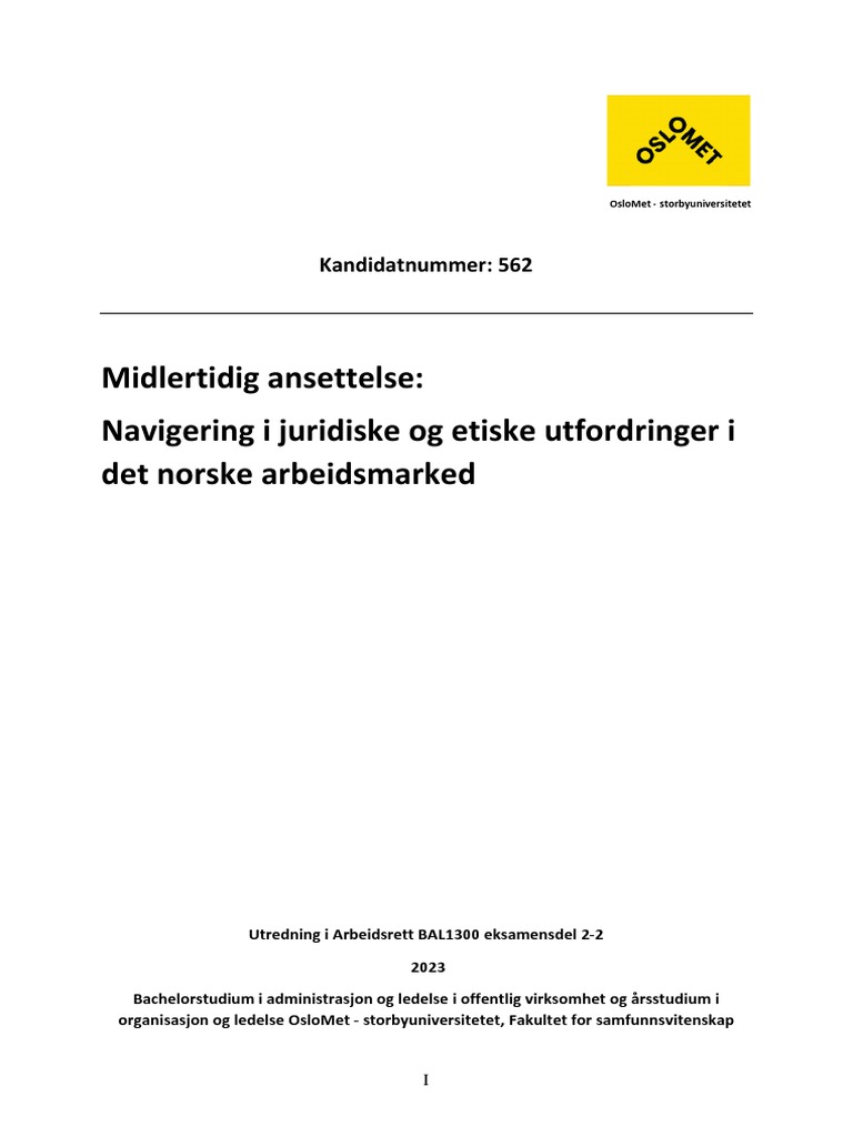 Final Utredning Arbeidsrett midlertidig ansettelse 2023V PDF