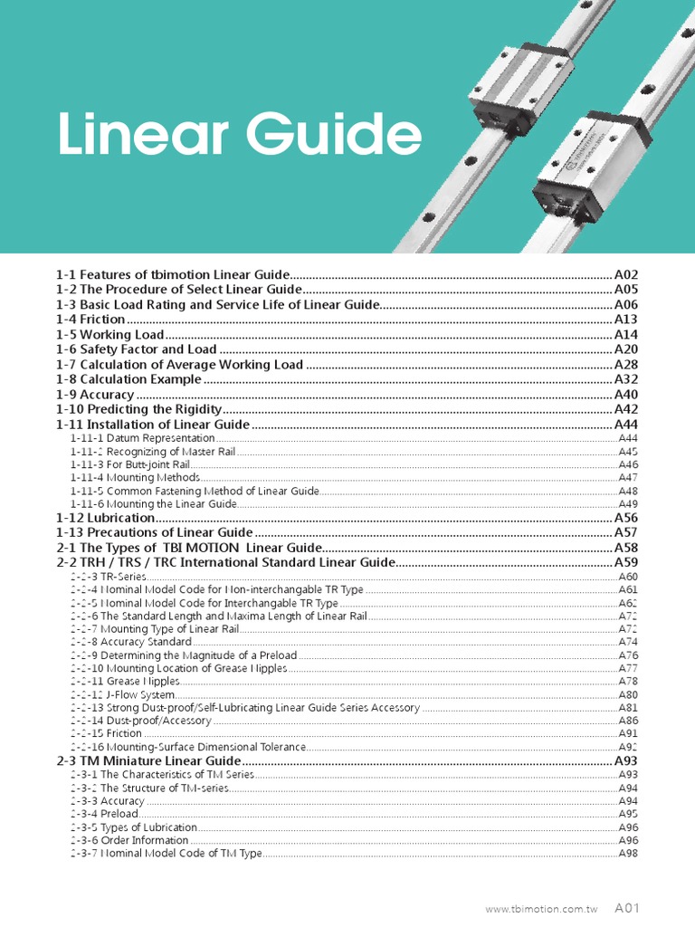 TBI Linear Guide en 2018 PDF Friction Force