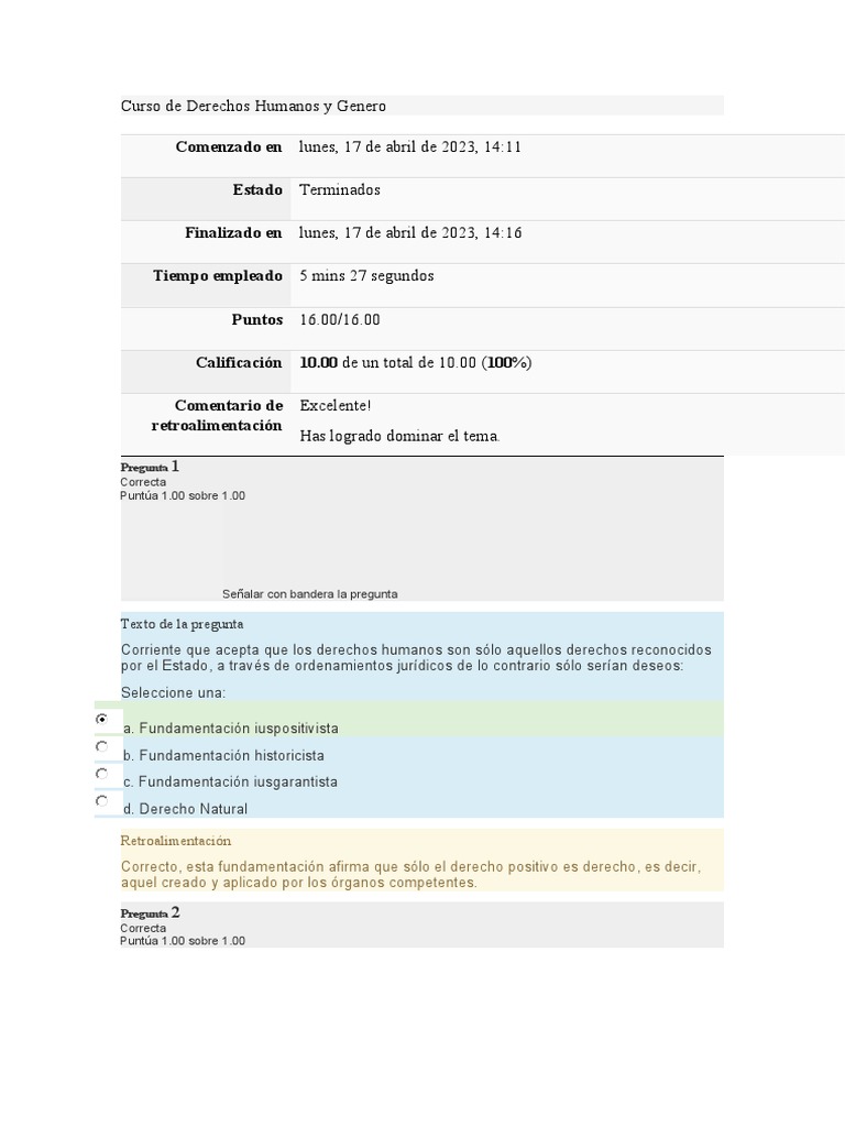 Curso de Derechos Humanos y Género | PDF | Derechos humanos | Estudios ...
