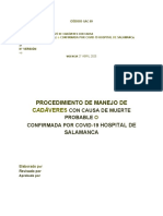 Protocolo de Manejo de Cadáver Por Sospecha o Confirmación de Covid-19