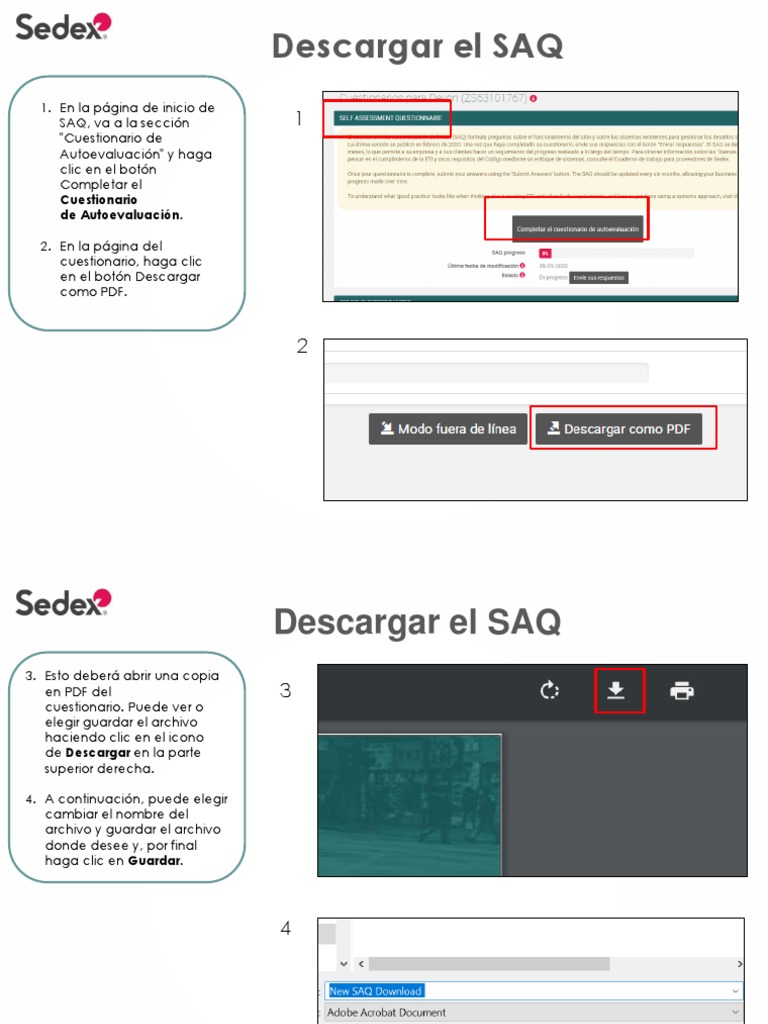 Cómo descargar el cuestionario SAQ | PDF