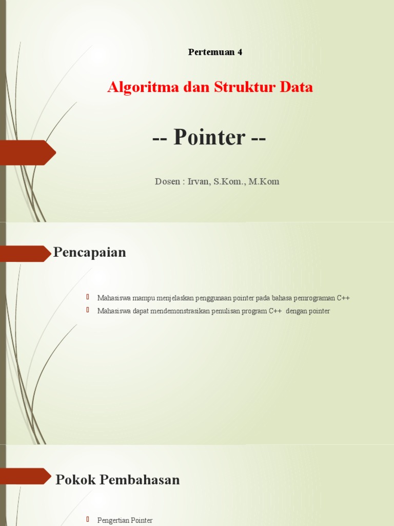 Pengertian dan Kegunaan Pointer C++ | PDF | Metode & Bahan Ajar ...