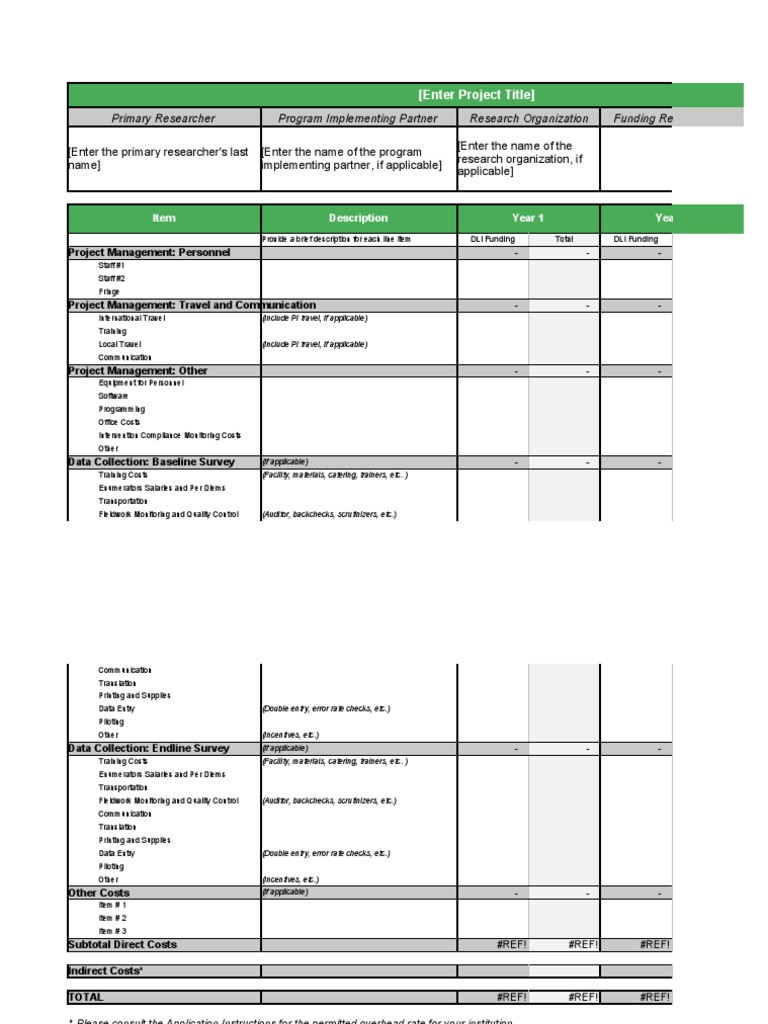 Displaced Livelihoods Initiative Budget Template 2023 - 0 | PDF ...