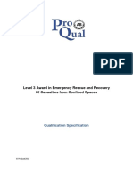 ProQual L3 Award in Emergency Rescue and Recovery of Casulaties From Confined Spaces October 2018 1