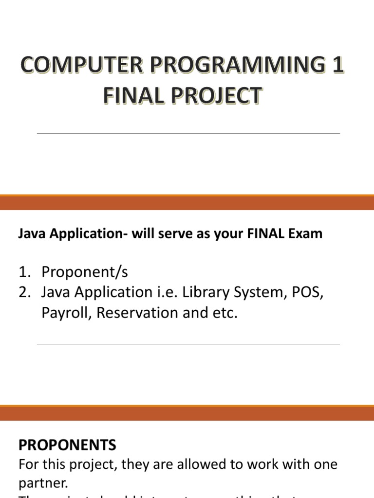Java Final Project Guidelines | PDF