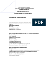 Temario Derecho Administrativo Primera Parcial 2023