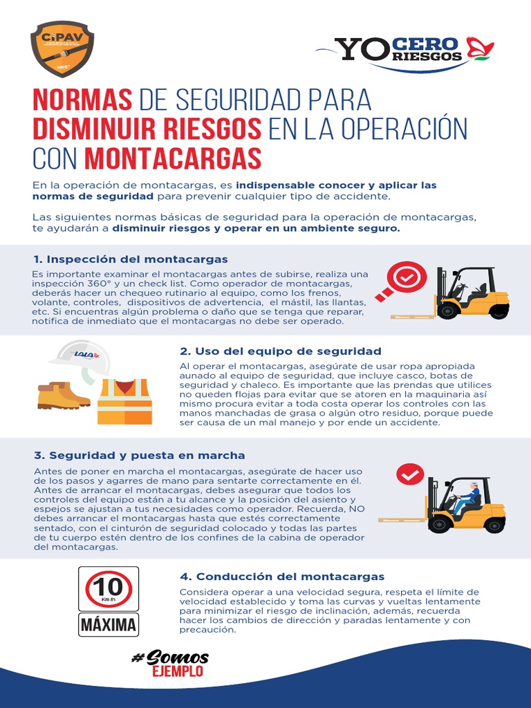Normas - Riesgos - Montacargas 0203 | PDF | Máquina elevadora | Vehículos