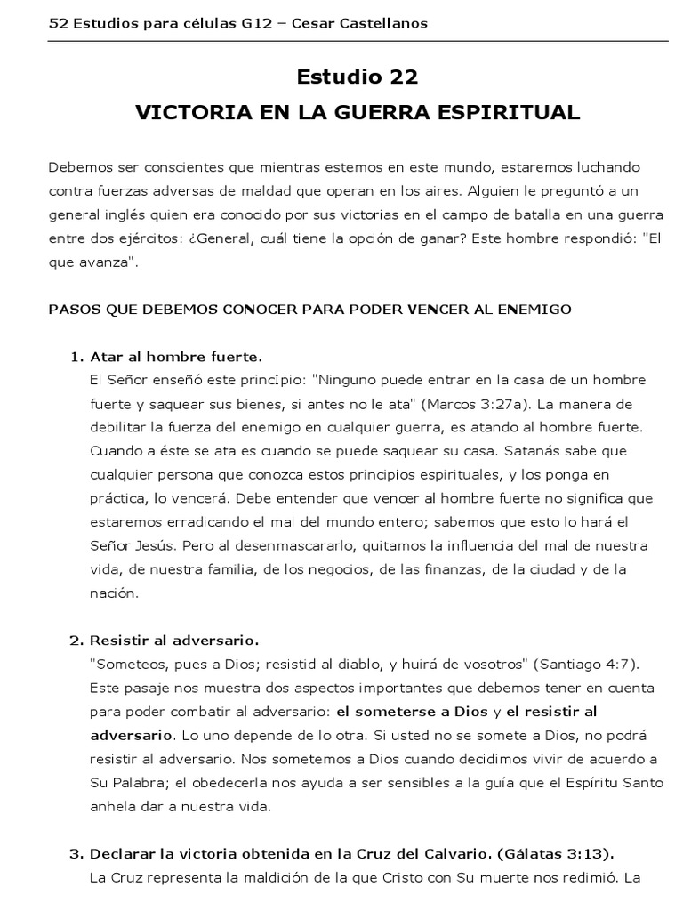 22 - Victoria en La Guerra Espiritual | PDF | Cristo (título) | Salvación
