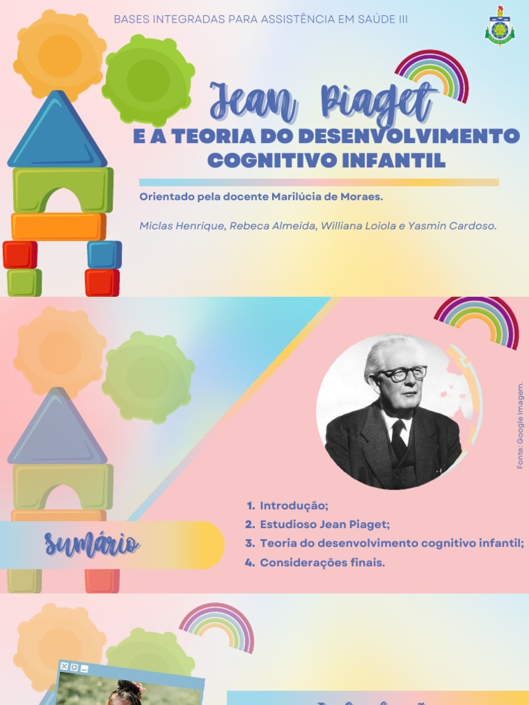 Jean Piaget e A Teoria Do Desenvolvimento Cognitivo Infantil - Miclas,  Rebeca, Williana e Yasmin, PDF, Pensamento