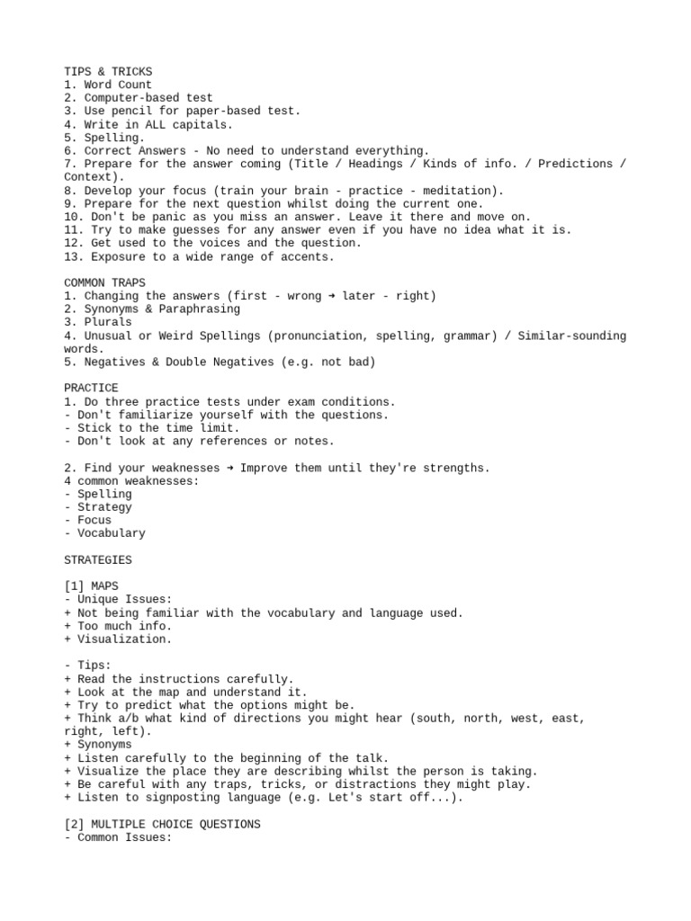 Listening Strategies Pdf Cognition Linguistics