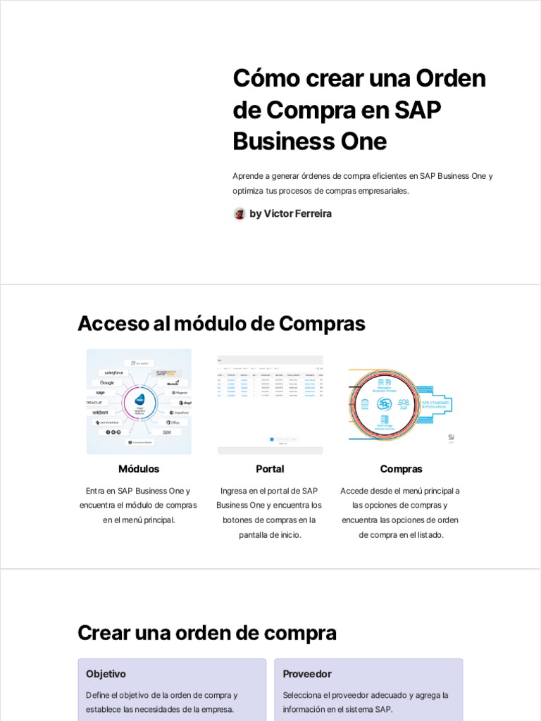 Crear Órdenes de Compra en SAP B1 | PDF | Moneda | Presupuesto