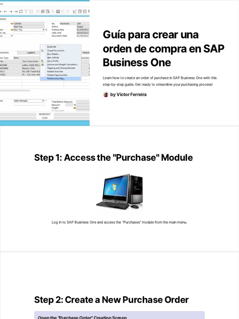 SAP Purchase Order Guide | PDF | Automation | Computing