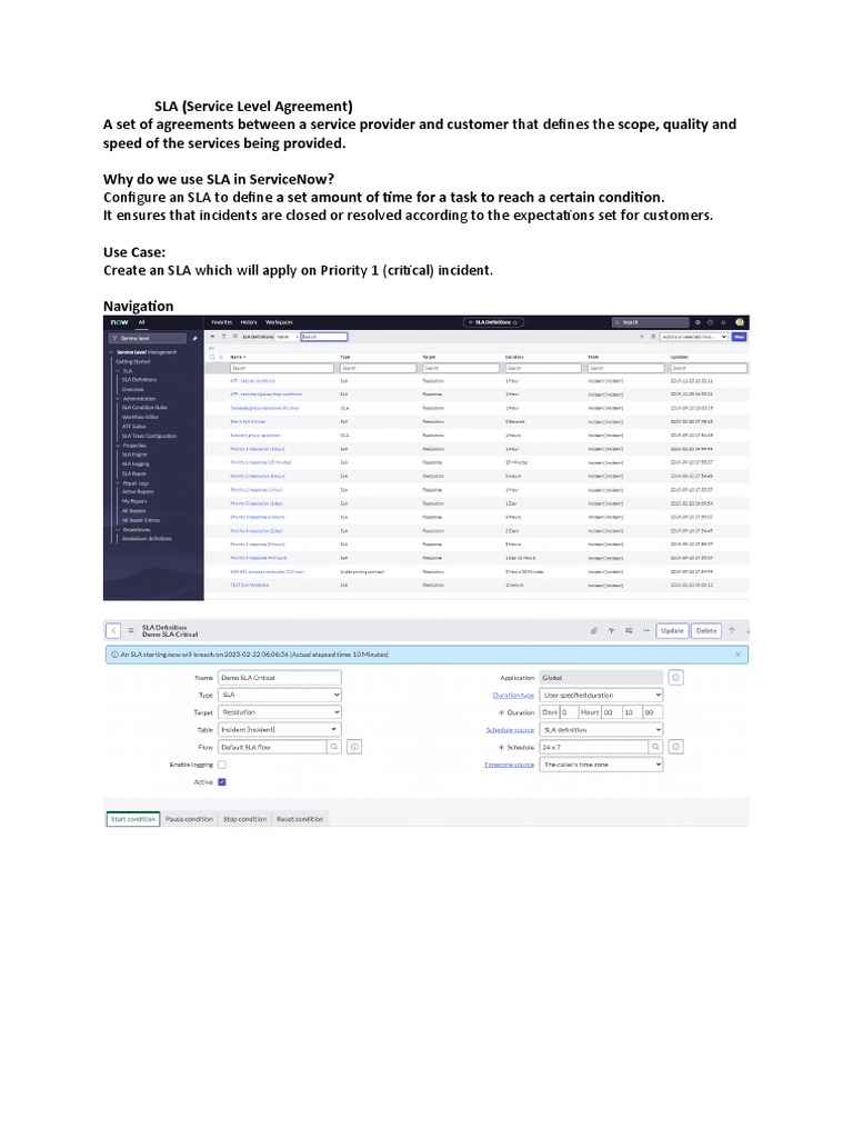 Usman Topics SLA and Service Catalog Demo Date 8 March Addition of