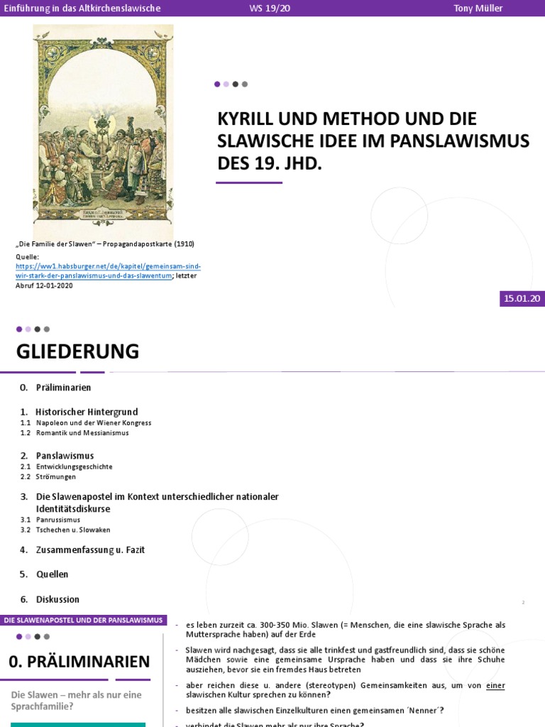 Kyrill Und Method Und Die Slawische Idee Im Panslawismus Des 19. Jhd. | PDF