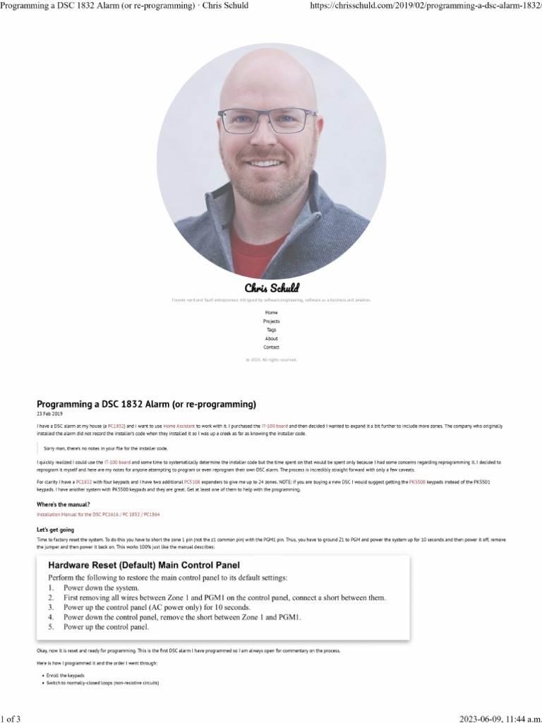 Programming A DSC 1832 Alarm | PDF