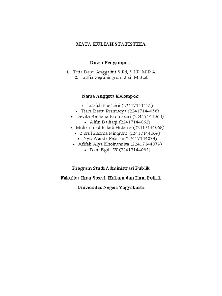 Tugas 2 Statiska Kelompok 3 C Pdf