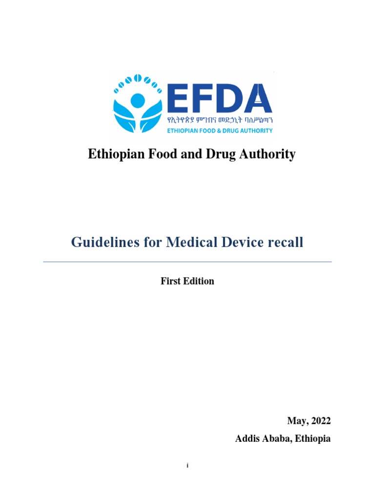 Medical Devices Recall Guideline PDF Medical Device Risk