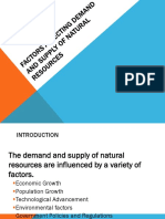 Factors Affecting Demand and Supply of Natural Resources