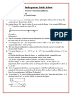 Class XII Physics Worksheet (Electrostatic Potential and Potential Energy)