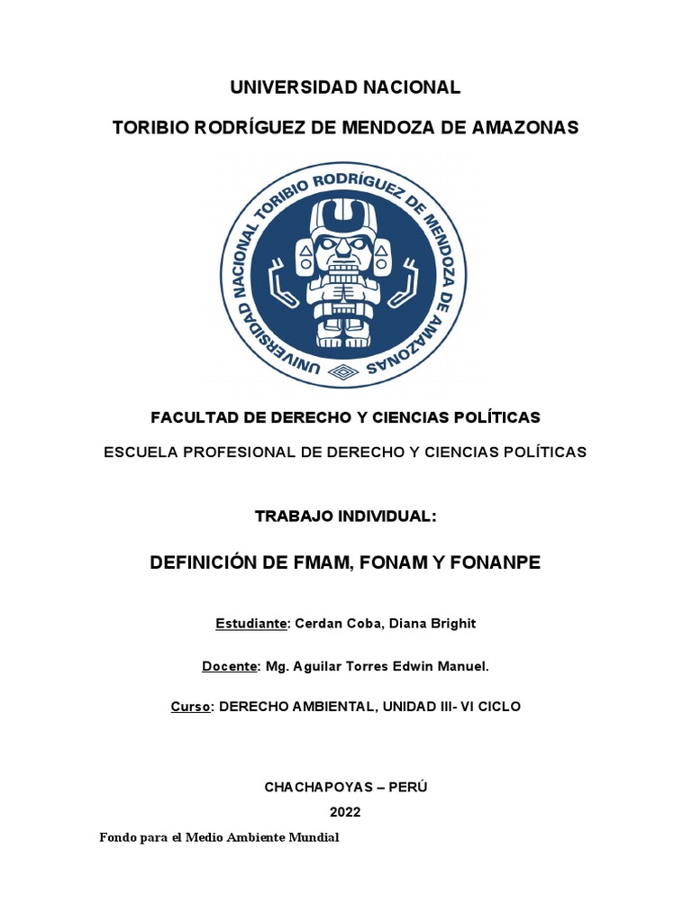 Definición de FMAM, FONAM y FONANPE | PDF | Fondo Mundial para el Medio ...