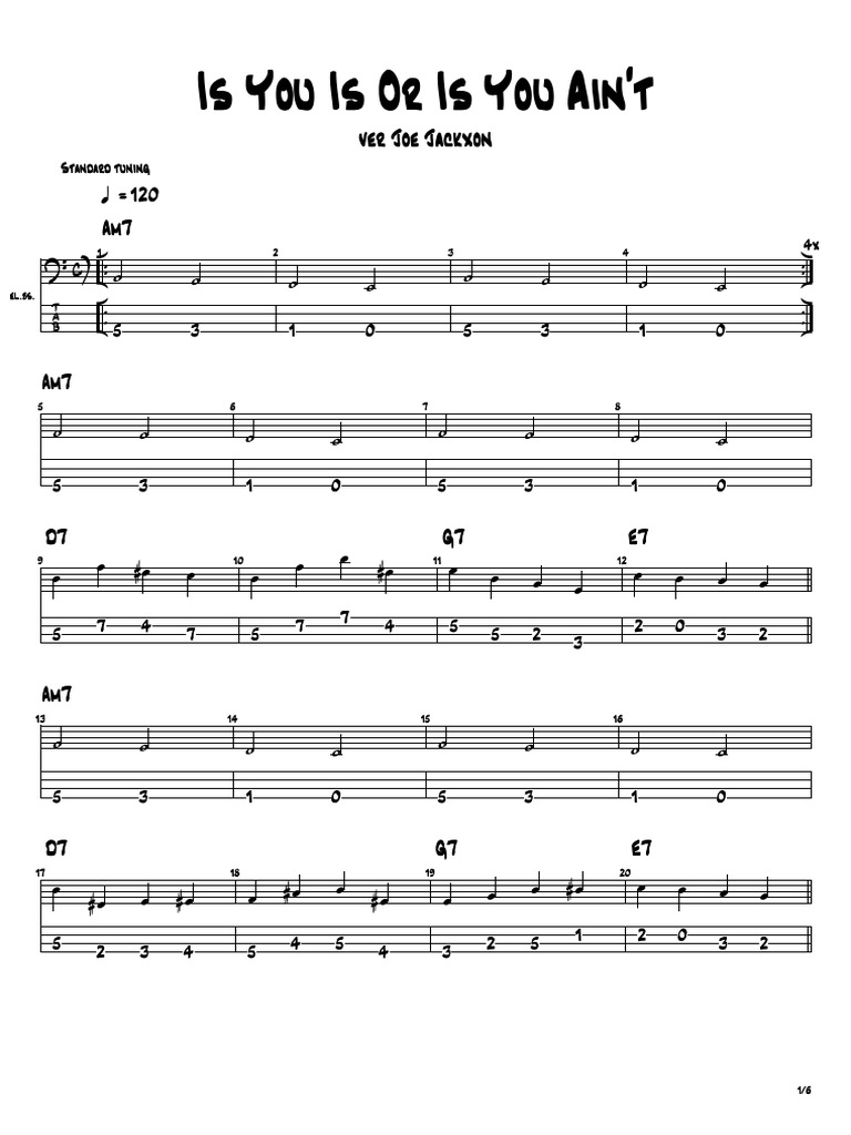 Is you is or is you ain t bass pdf