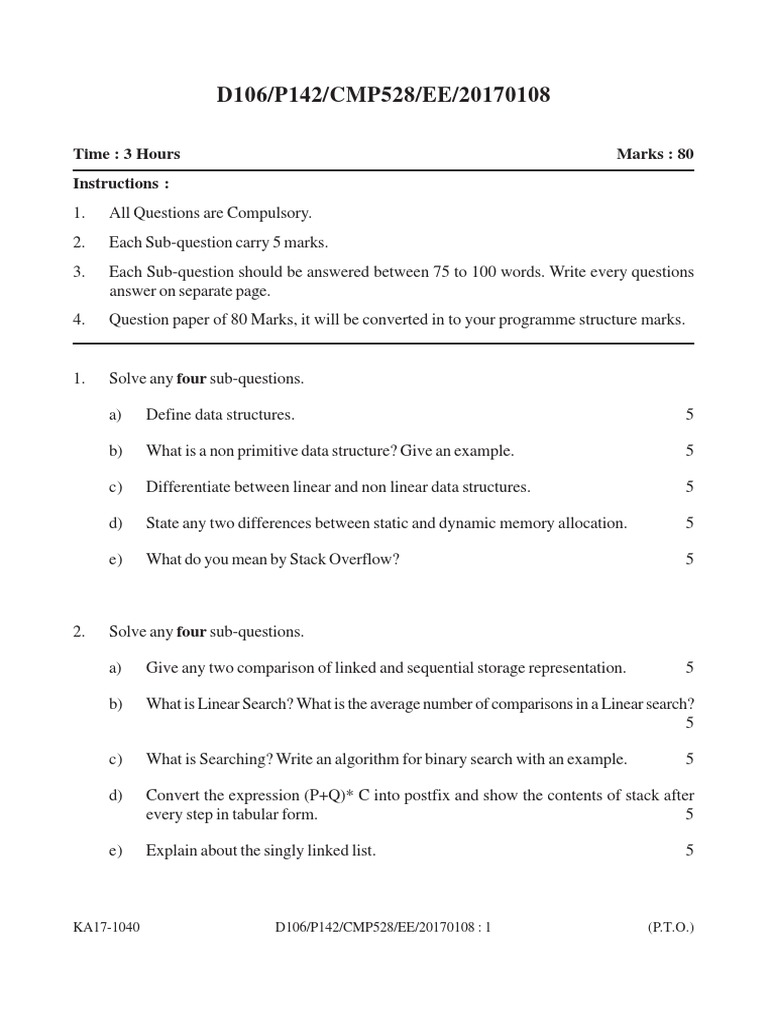 CMP505_Data Structure using C++ | PDF | Algorithms And Data Structures ...
