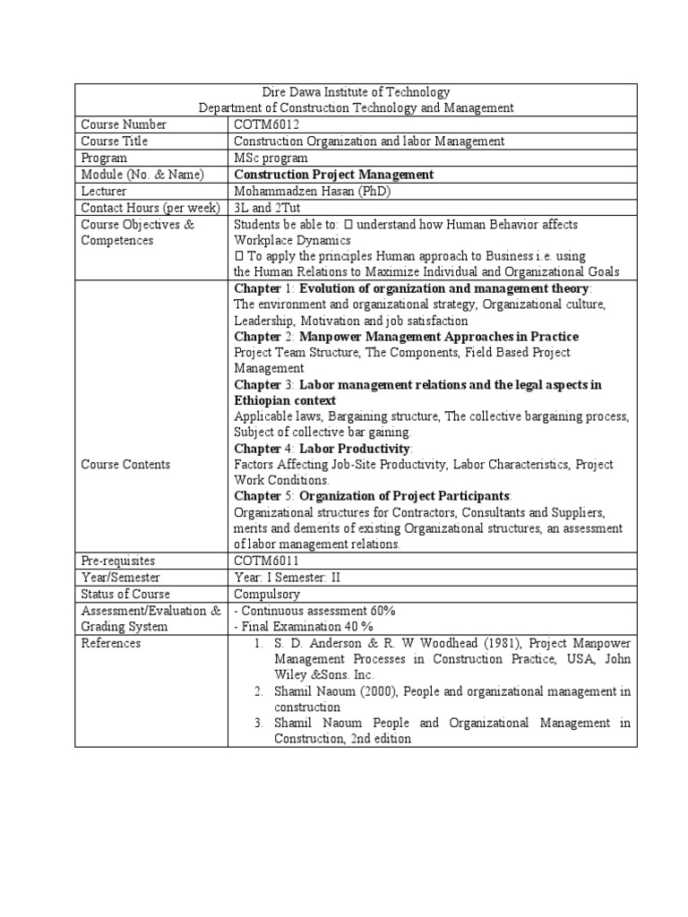 Course Outline | PDF