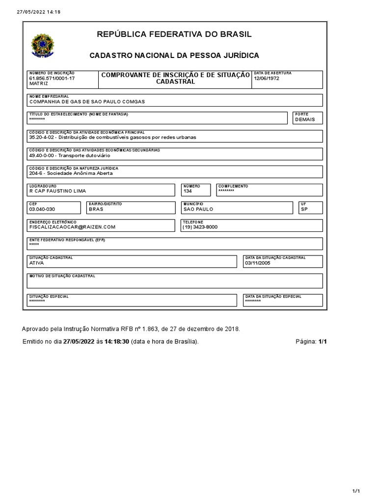 Cnpj comgas pdf