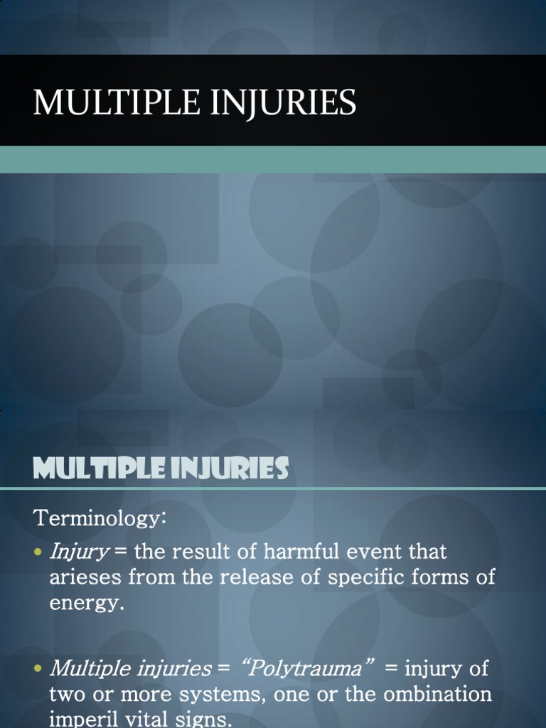 Understanding Multiple Injuries and Trauma Care | PDF | Self ...