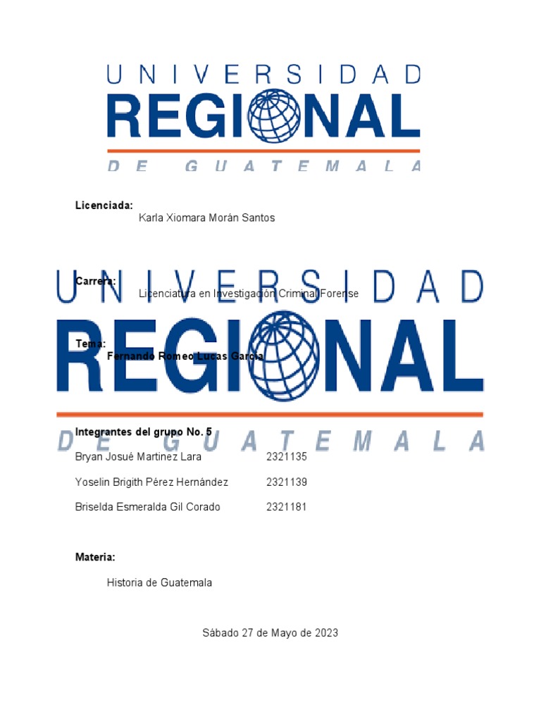 Fernando Romeo Lucas PDF Gobierno